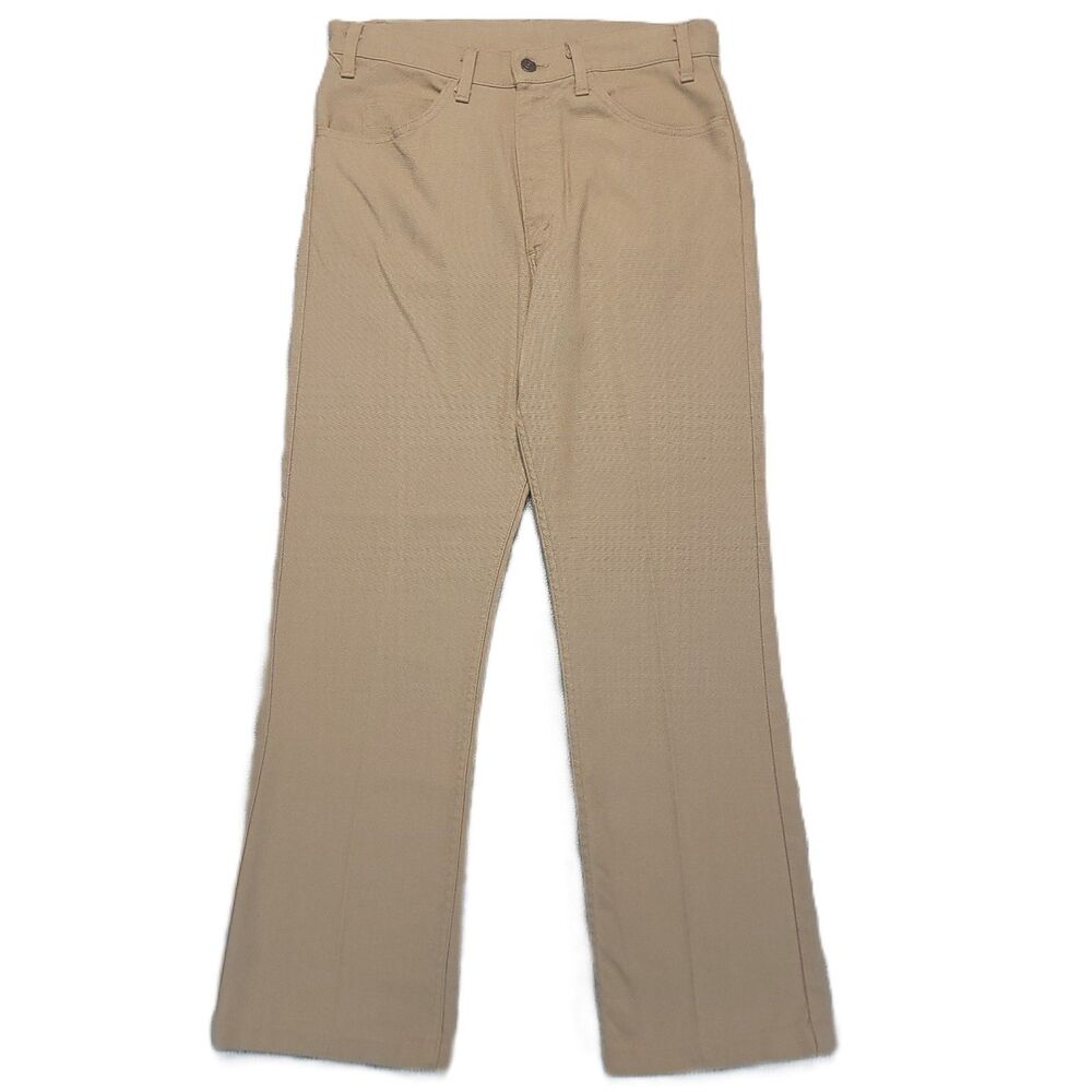 Vintage Levis Boot Cut Dress Pants Mens 33x36 Sta-Prest Beige